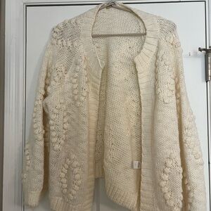Lucky Brand Cream Textured Cardigan